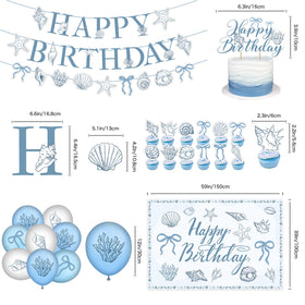 ZEQICALF seashell backdrop creates a serene ocean-inspired setting.