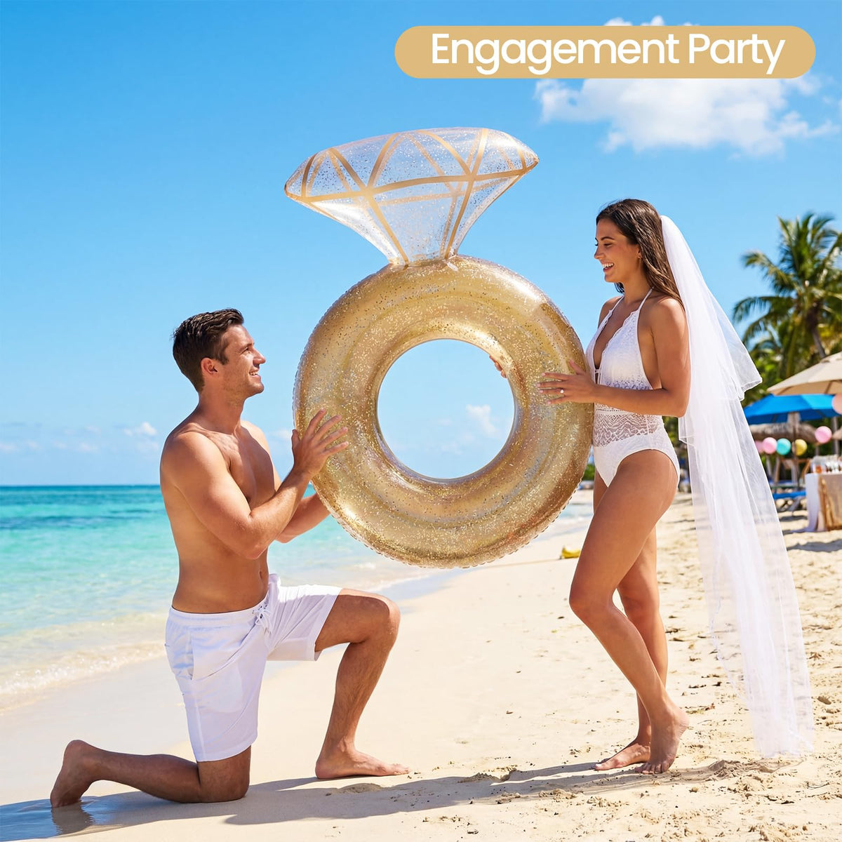 Zeraty Bridal Shower photo-prop float creates memorable scenes with friends during celebrations.