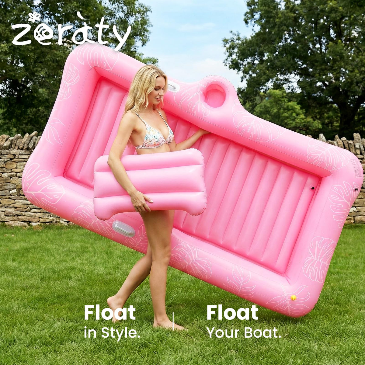 Zeraty built-in cup holder and ice bucket for beverages