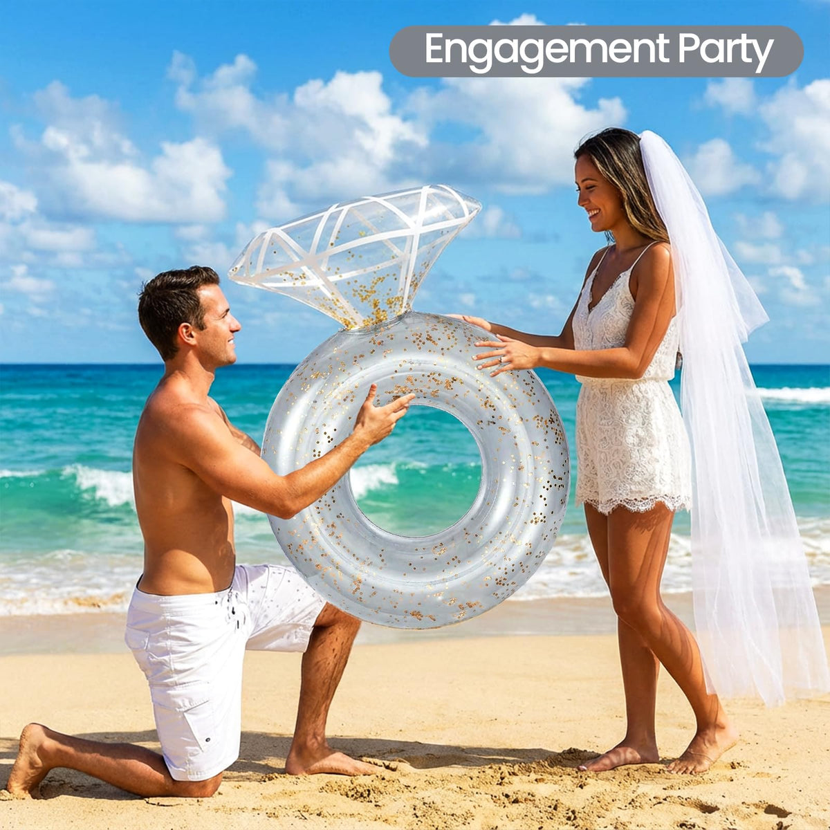 Zeraty Inflatable Ring Float serves as a bold poolside centerpiece.
