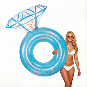 Zeraty thickened diamond ring pool float glimmers in sunlight for Instagram photos