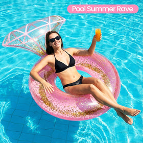 Zeraty Thickened PVC Float glitter detail enhances durability and sparkle.
