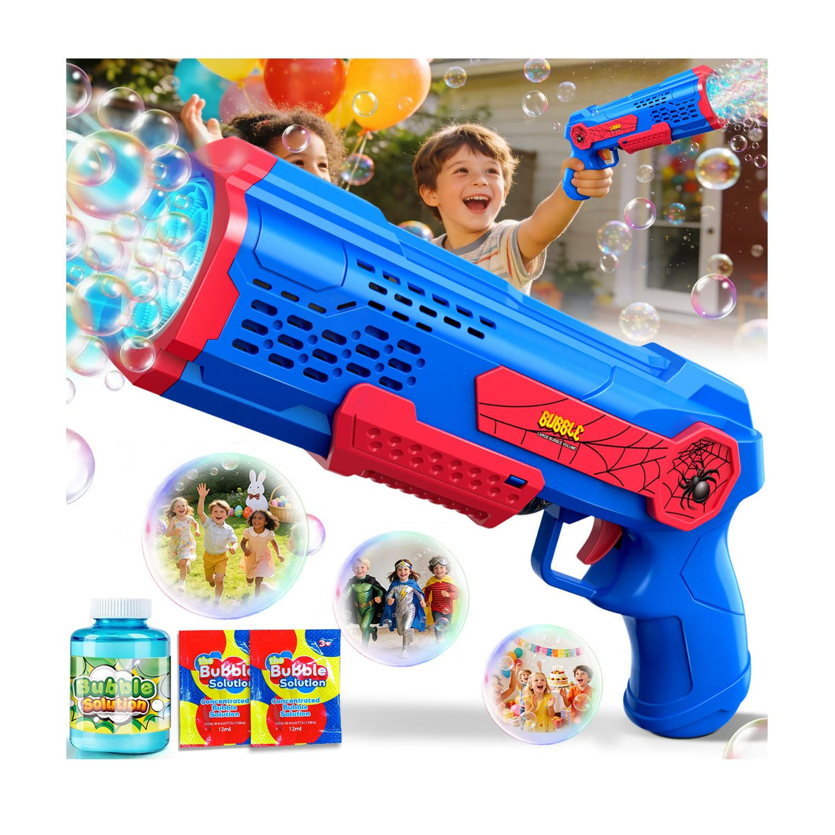 Zerhunt Bubble Gun with LED lights enhances nighttime outdoor play and excitement