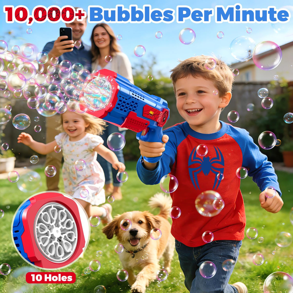 Zerhunt bubble gun sealed, leak-proof design keeps hands clean during play
