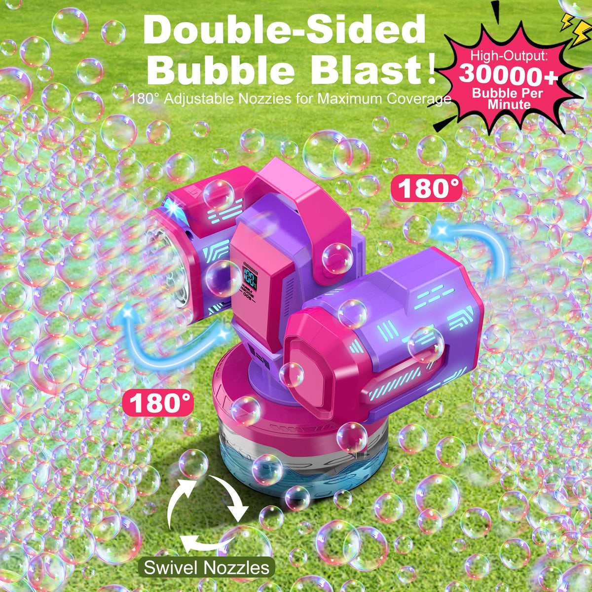 Zerhunt bubble machine 100-minute runtime ready for long celebrations
