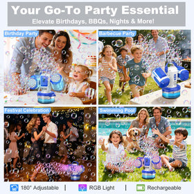Zerhunt bubble machine anti-spill 700 mL tank for easy cleanup.