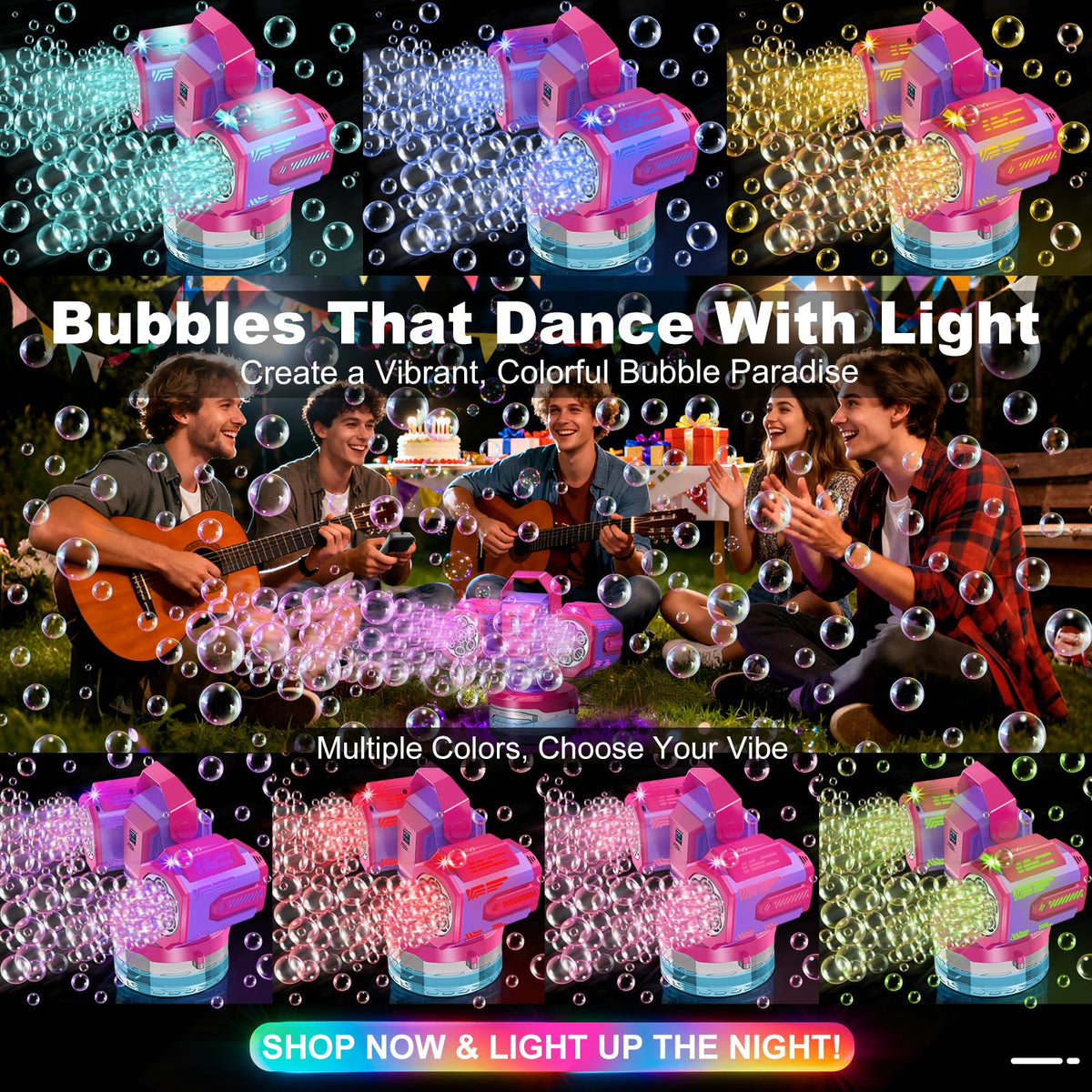 Zerhunt bubble machine battery display indicating power status for uninterrupted fun