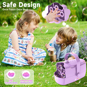 Zerhunt bubble machine powered by dual power supply for indoor and outdoor use