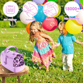 Close-up of Zerhunt bubble machine releasing large bubbles with high output