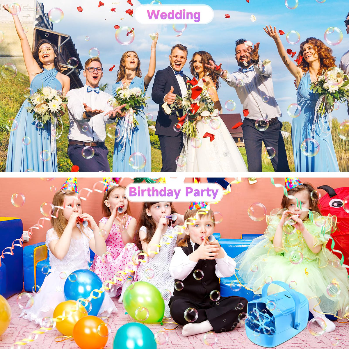 Zerhunt bubble machine portable design easy to carry to events