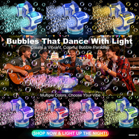 Zerhunt bubble machine RGB lights create vibrant party ambiance.