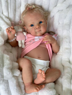 Zero Pam Reborn doll face close-up with lifelike features for realistic display