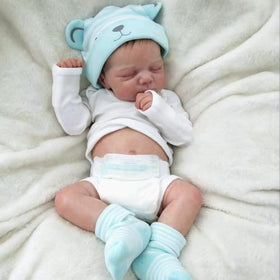 Zero Pam silicone baby doll 18in for realistic creases and cuddly posing.