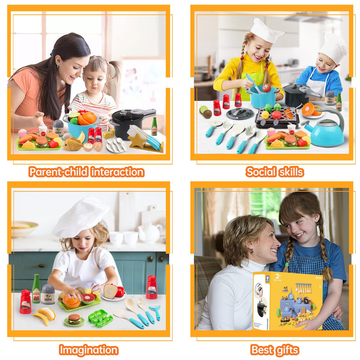 Zero Zoo 105Pcs bbq-skewers-meat enables grill-style pretend cooking