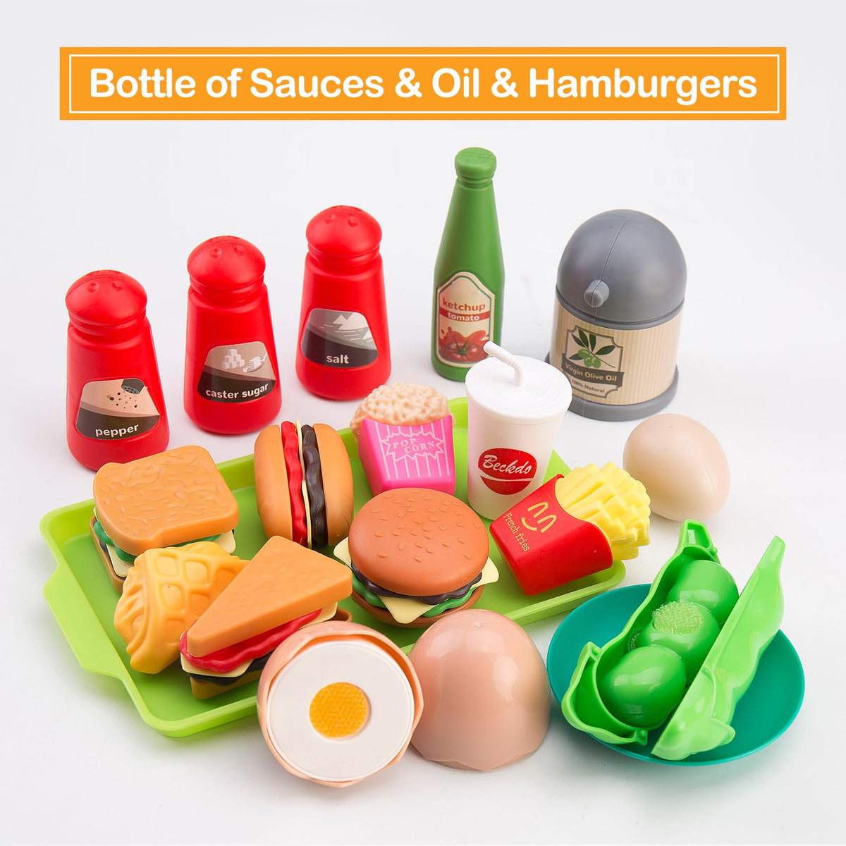 Zero Zoo 105Pcs condiments-collection adds realistic flavors to pretend meals