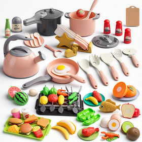 Zero Zoo 105Pcs kitchen set with pots and pans sparks imaginative cooking play.