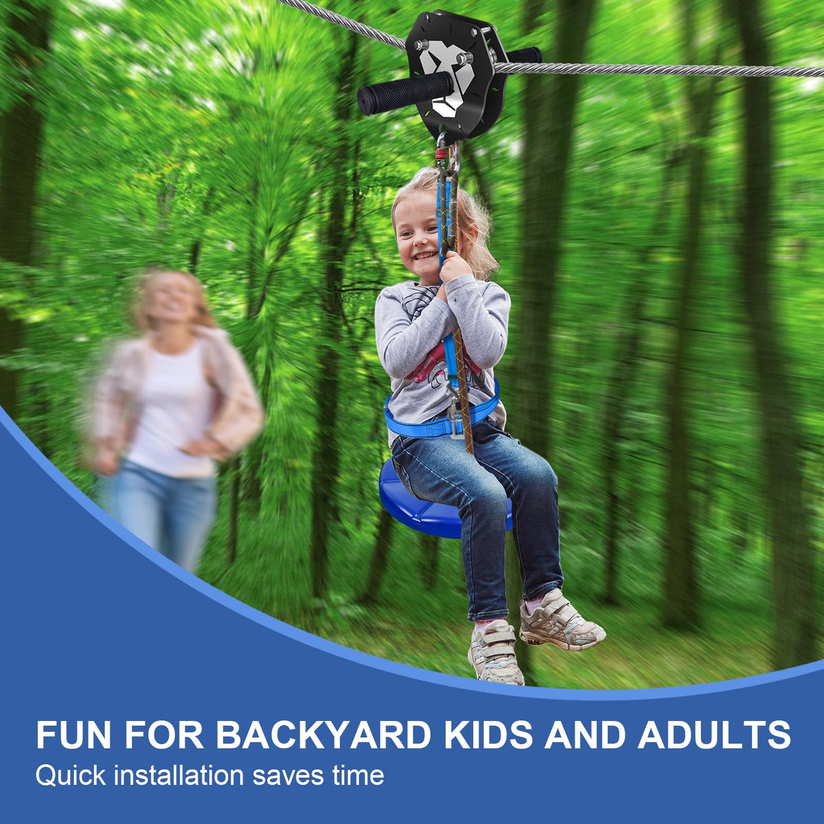 ZEROMX family-friendly backyard zipline invites outdoor play