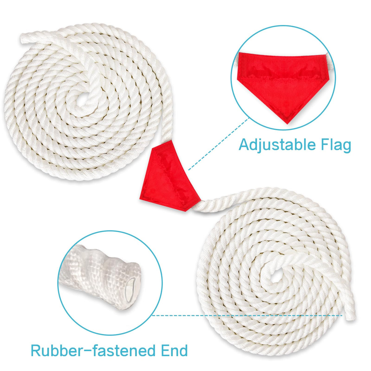 ZEROMX soft grip rope with smooth texture for comfortable hold.