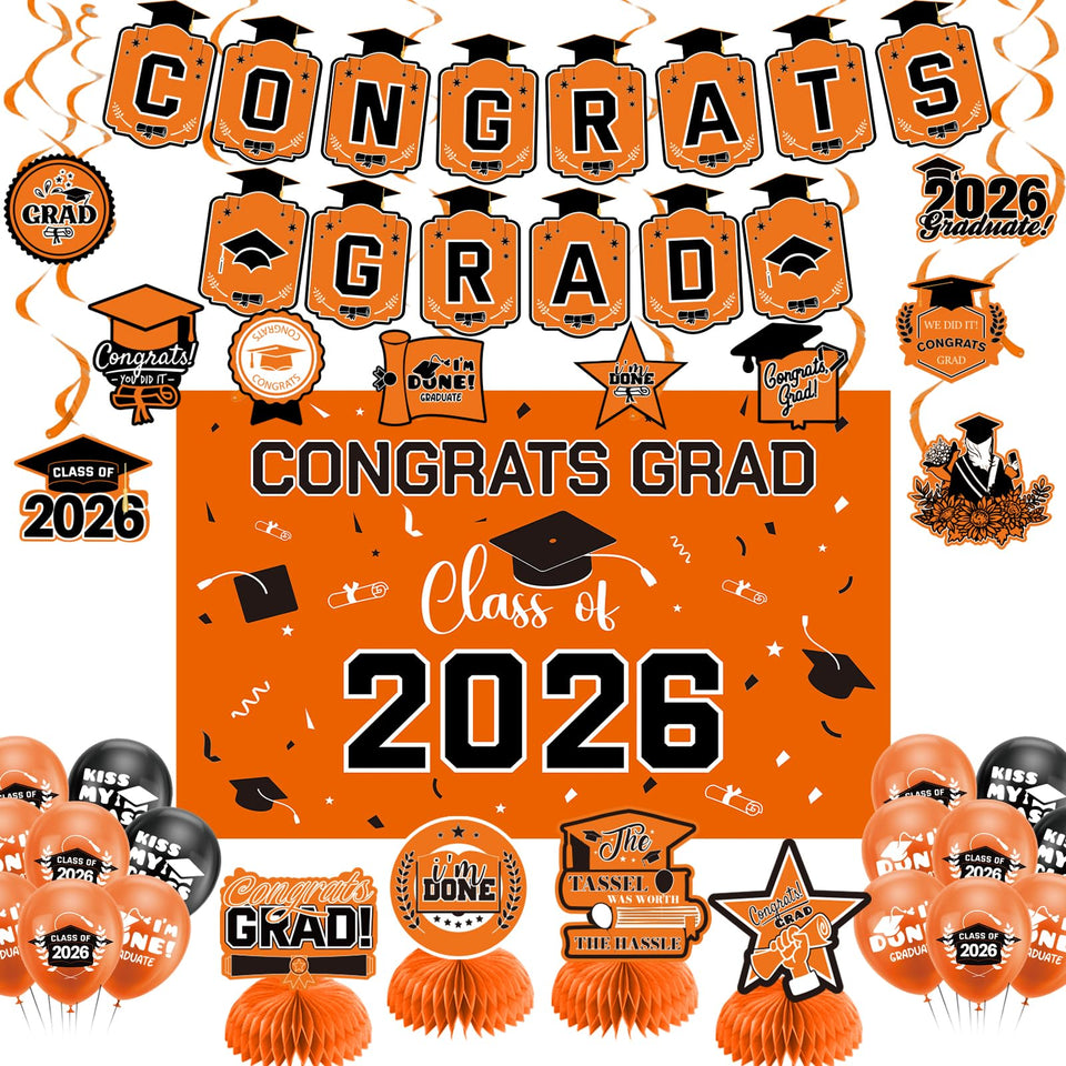 Zerunyiw congrats grad banner enhances photos as a bold graduation backdrop