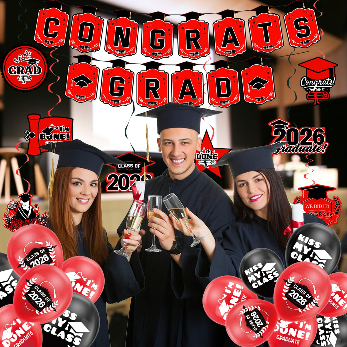 Zerunyiw graduation party supplies suitable for indoor or outdoor use