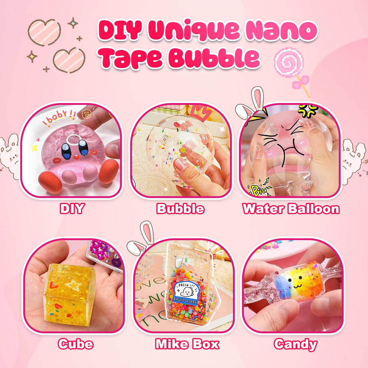ZESKUU Nano Tape Bubble Kit LED lights in action