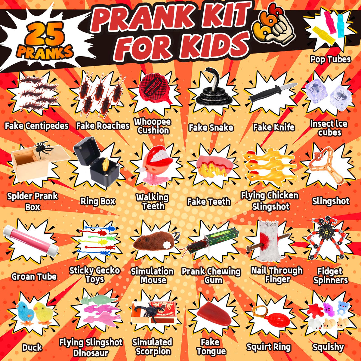 ZESKUU prank kit fake snakes add suspense for indoor pranks