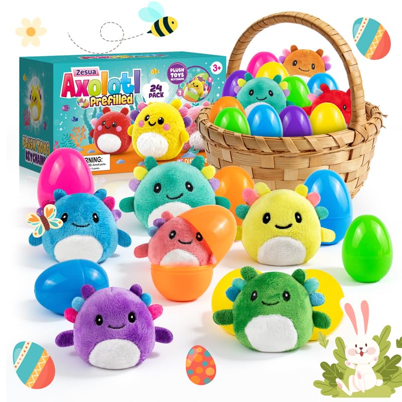 Zesua axolotl plush in bag demonstrates compact, collectible design.