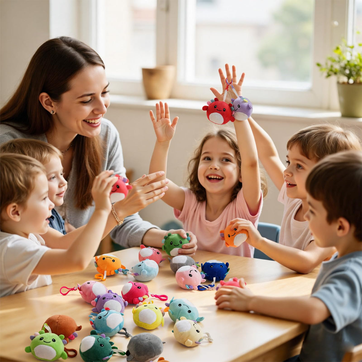 Zesua gamer-themed classroom rewards brighten moments with axolotl plush.