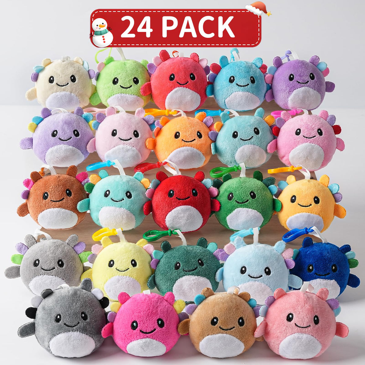 Zesua mini axolotl plush in hand, portable and kid-friendly.
