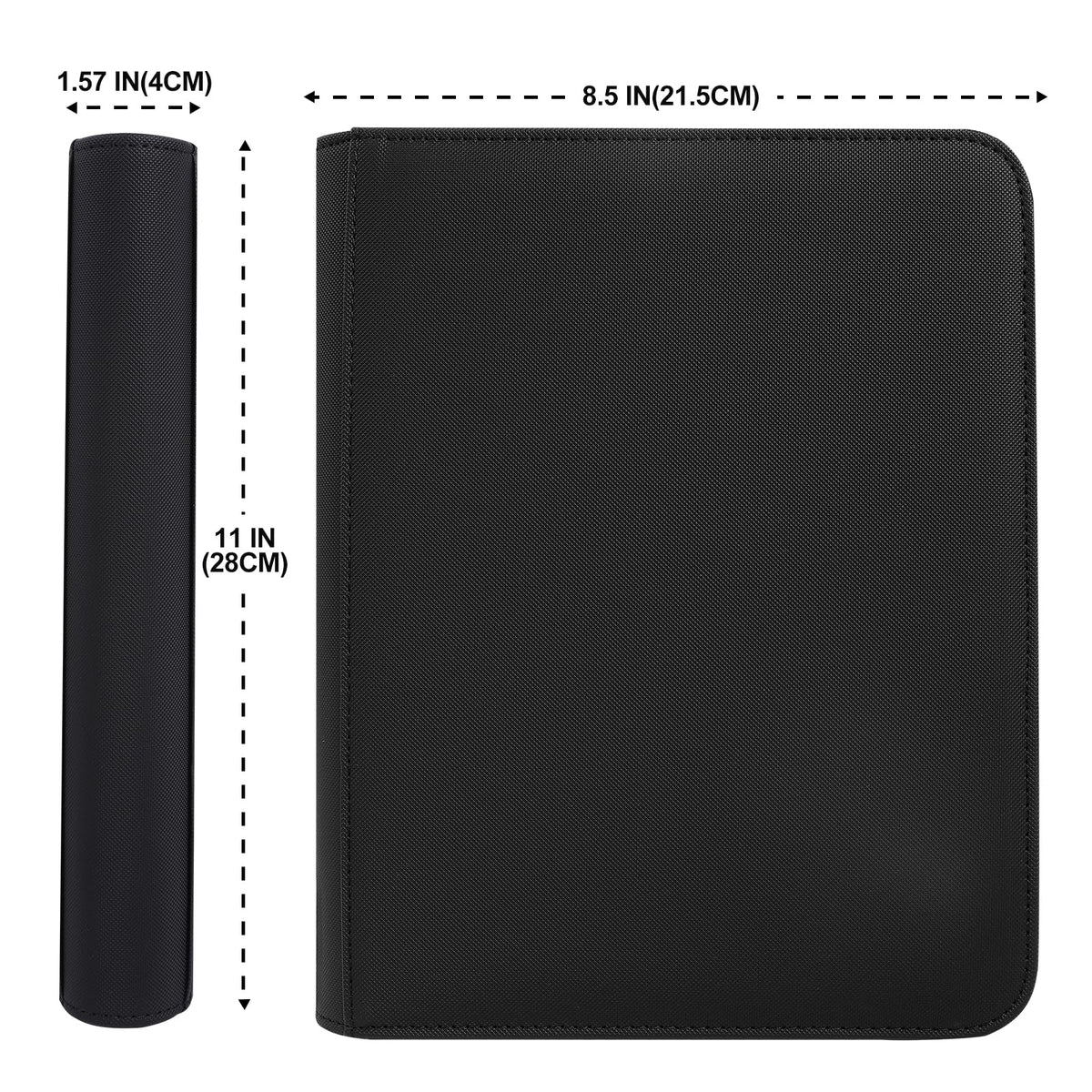 Zettokete Toploader Binder in black enhances desk display and organization.