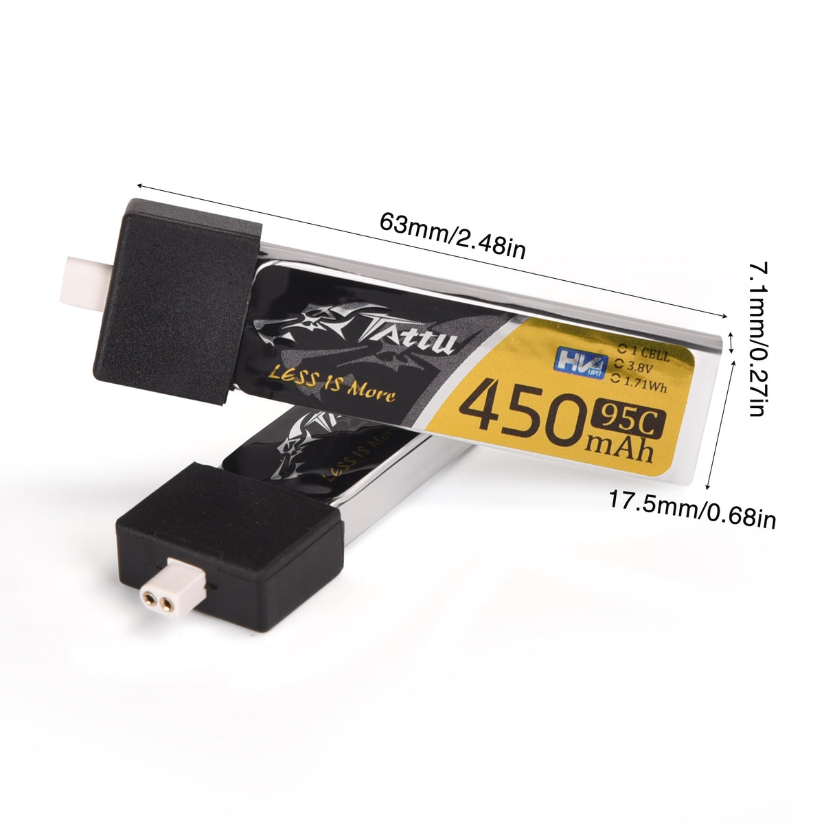ZEVORO battery fits Meteor75 Tiny Whoop for extended sessions