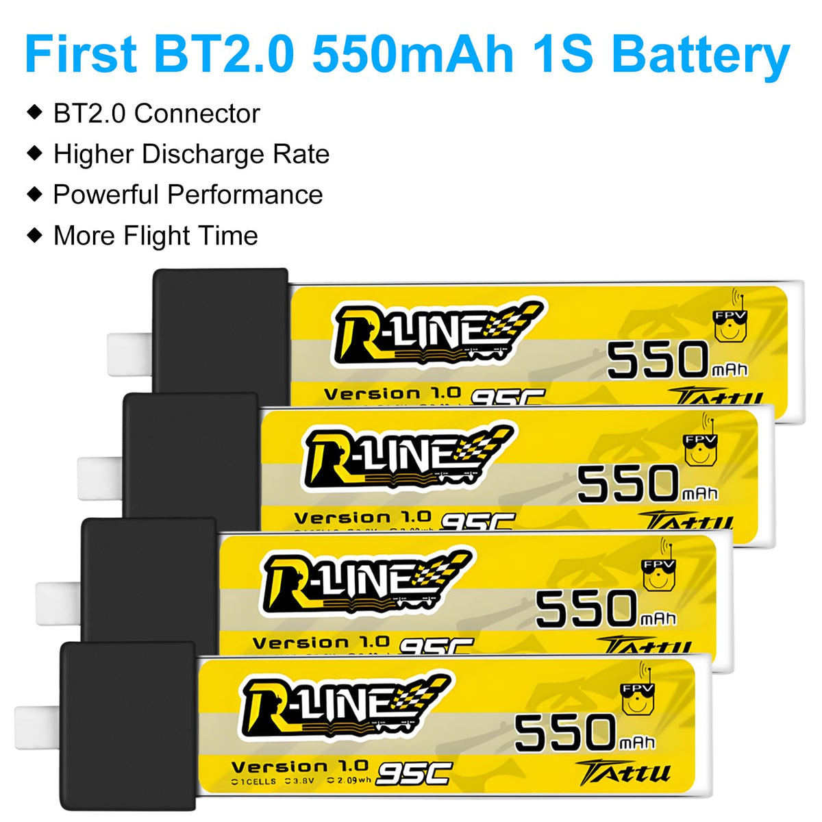 ZEVORO BT2.0 550mAh battery with 95C discharge for burst power