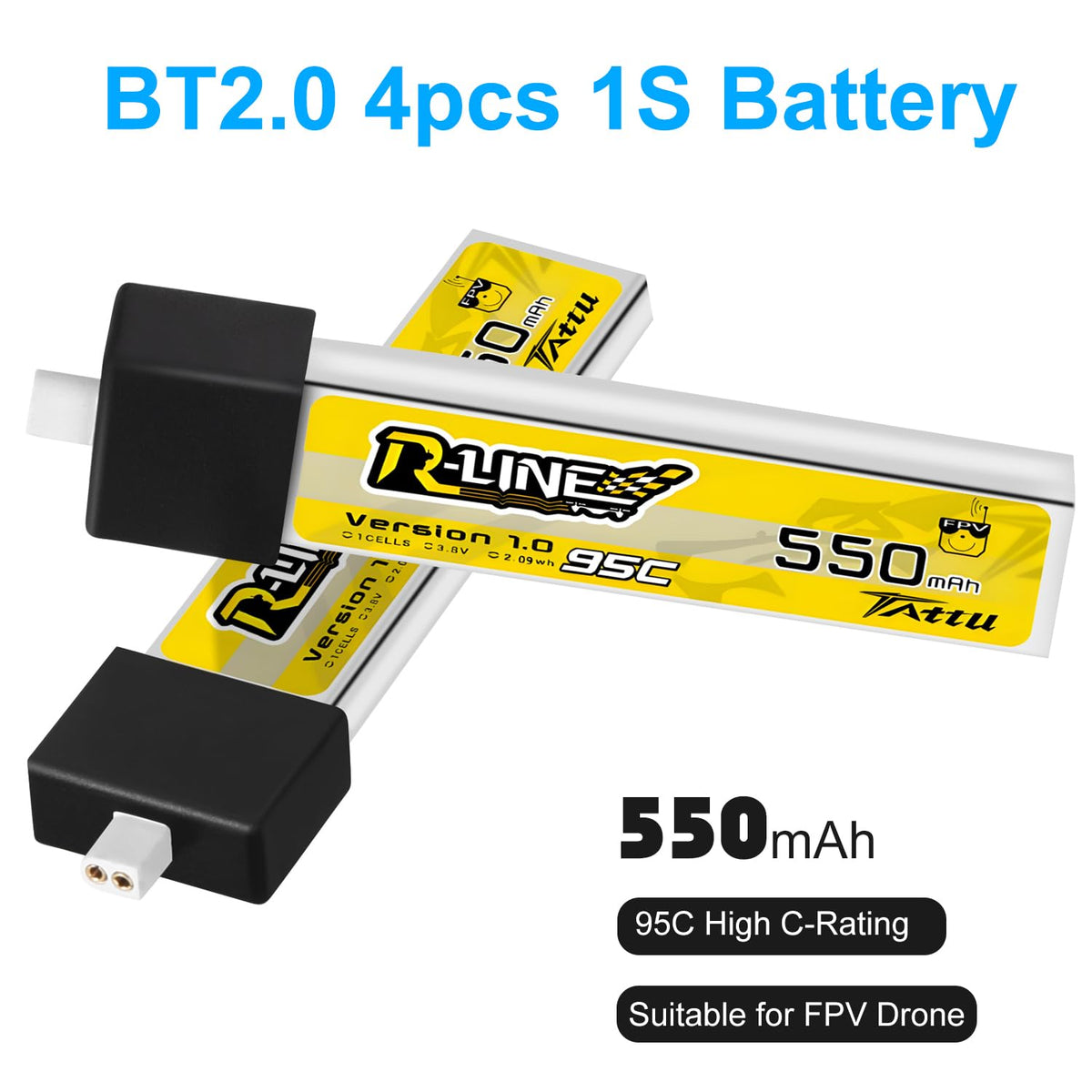 ZEVORO BT2.0 550mAh battery side connectors highlighting compatibility