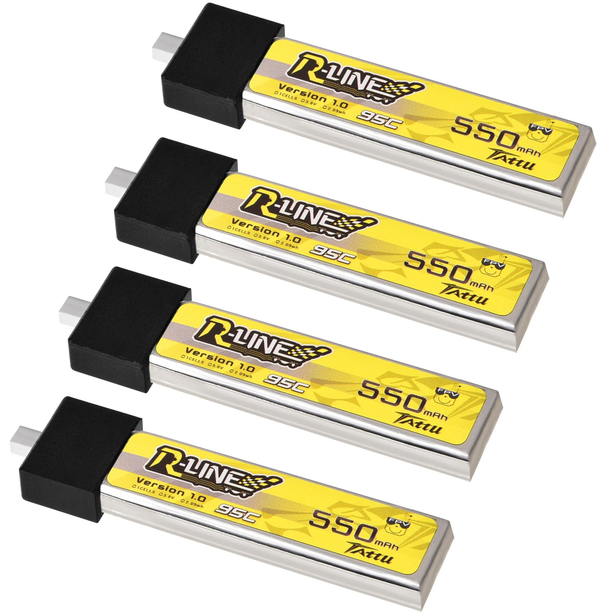 ZEVORO BT2.0 550mAh battery top view showing compact size for micro drones