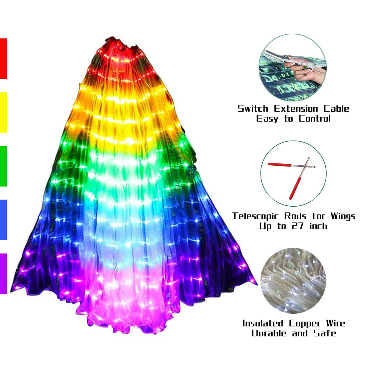 ZFBIRD LED butterfly wings during belly dance add dynamic shimmering motion