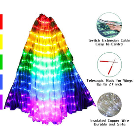 ZFBIRD LED butterfly wings during belly dance add dynamic shimmering motion