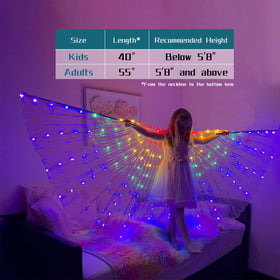 ZFBIRD LED butterfly wings at night create luminous silhouette for festive events