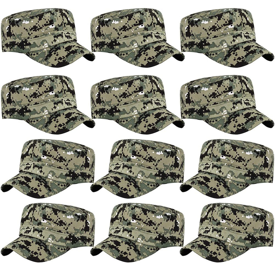 ZffXH camo hat close-up showing durable canvas and adjustable fit.