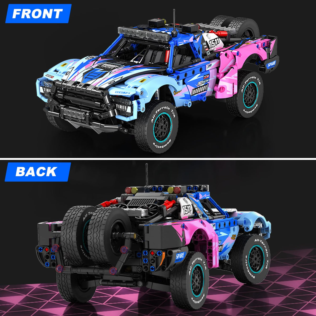 ZGZBLOCK Baja 1000 Trophy Truck model, rubber AT tires and shocks, authentic feel