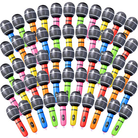 Zhanmai 72-piece inflatable microphones blue for party decor and pretend karaoke play