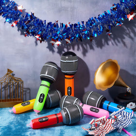 Zhanmai inflatable microphones green for lively dance parties and role play