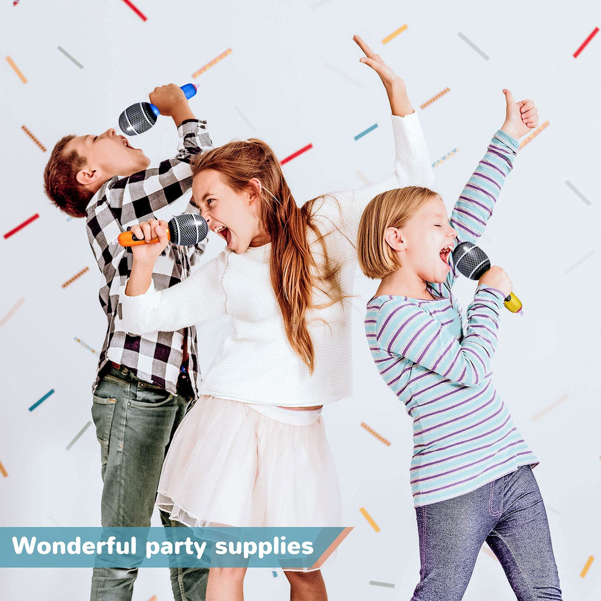 Zhanmai inflatable microphones orange for bold party props and entertainment