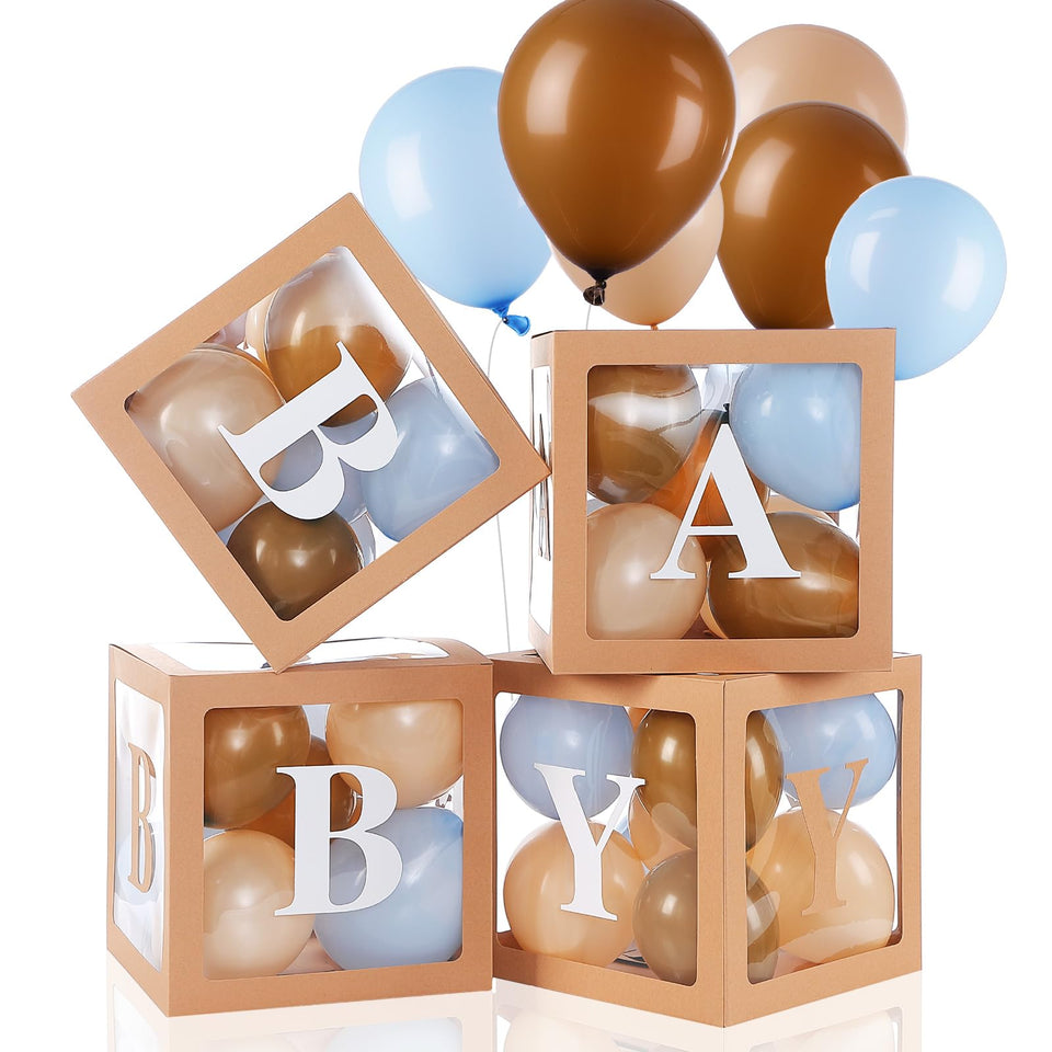 Zhanmai baby boxes for bear shower setup with four transparent units—easy display.