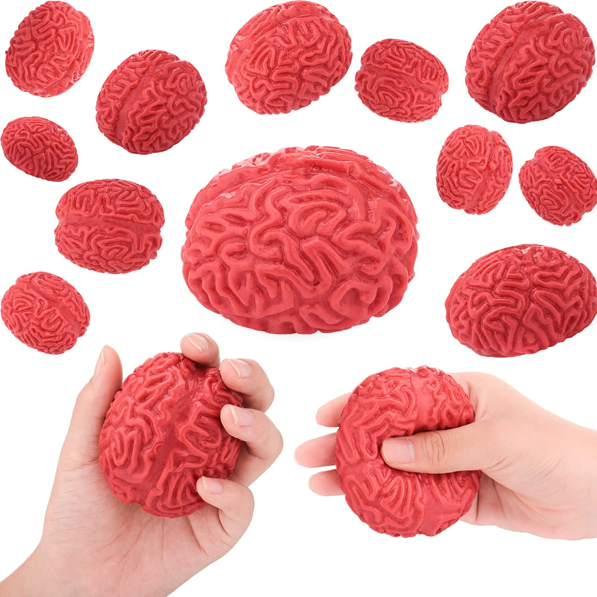 Zhanmai brain stress ball red 6 cm for sensory relief and focus.