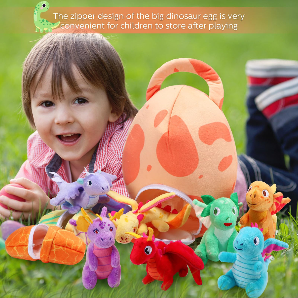 Zhanmai colorful dinosaur plush variety for kids and teens