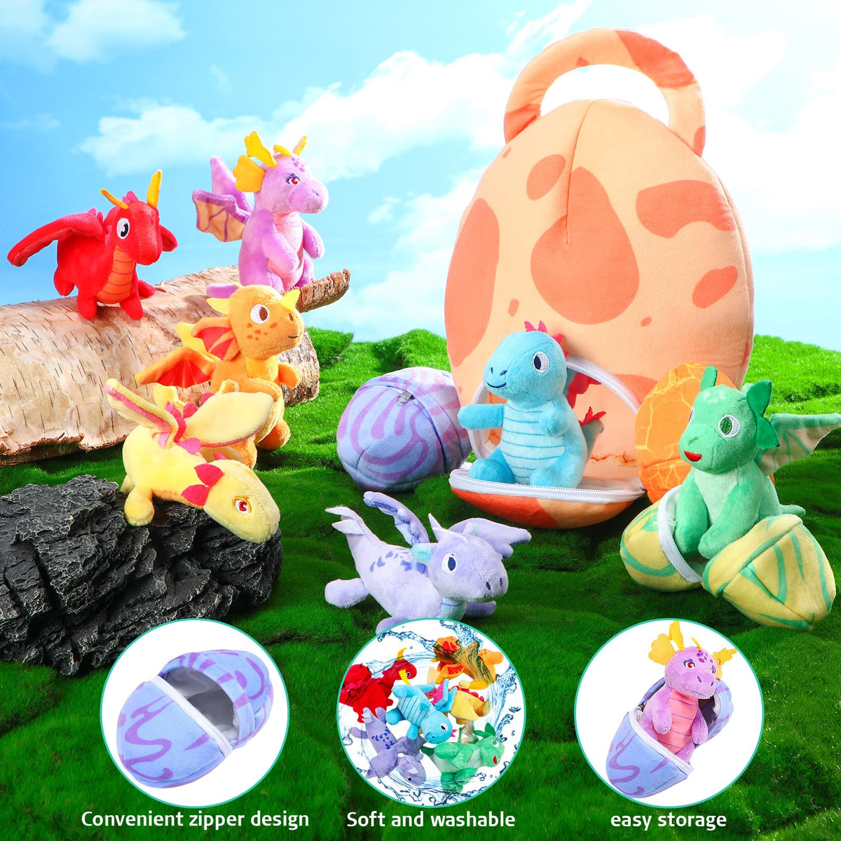 Zhanmai dinosaur egg packs store mini dinos neatly