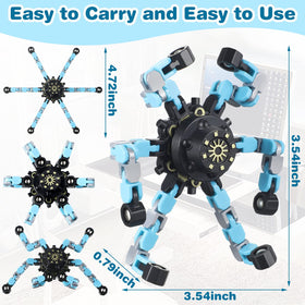 Zhanmai transformable fidget spinner blue pack for on-the-go fun
