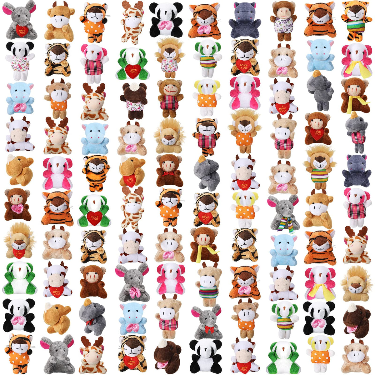 Zhanmai forest animal mini stuffed animals 6pc collection ideal for backpacks and keys