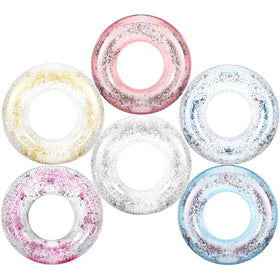 Zhanmai glitter pool floats six-pack for vibrant pool parties