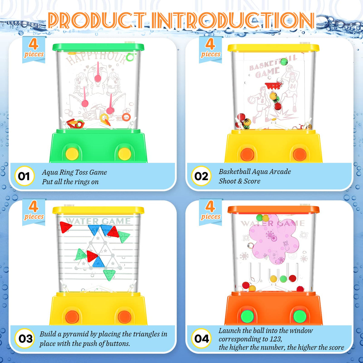 Zhanmai green handheld water game close-up, travel entertainment on the go